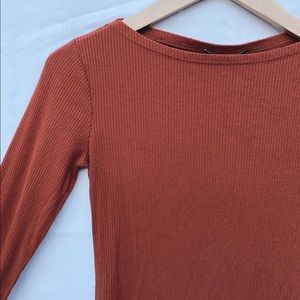 Rust ribbed bodysuit